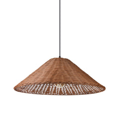 Retro Woven Rattan Cone Umbrella Rattan Pendant Light
