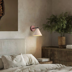 Conical Finley Travertine Wall Lamp