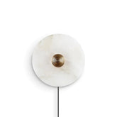 Round Alabaster Plug In Wall Lamp