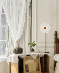 Round Alabaster Plug In Wall Lamp