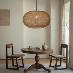 Vintage straw pendant light