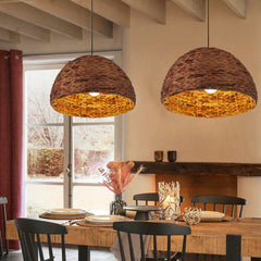 Natural Bowl Farmhouse Coastal Pendant Light