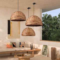Natural Bowl Farmhouse Coastal Pendant Light