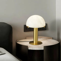 Alabaster Hemispherical Elegance Table Lamp