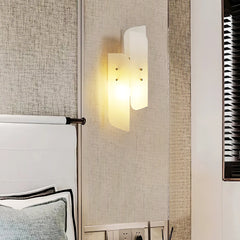 Alabaster Megalith Brass Wall Light