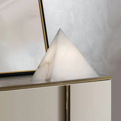 Alabaster Pyramid Table Lamp