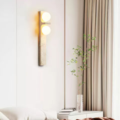 Asymmetrical Travertine Wall Sconce