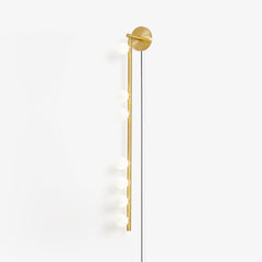 Brass Glass Tube Plug-in Wall Lamp