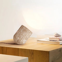 Cylinder Amidori Travertine Table Lamp