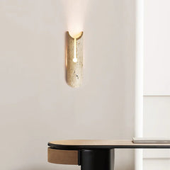 Cylindrical Y Shaped Travertine Wall Lamp