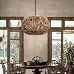 Vintage straw pendant light