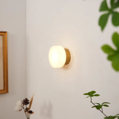 Domino A Cylindrical Alabaster Wall Light