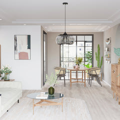 Modern Oblate Black Crystal Chandelier