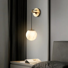 Minimalist Spherical Alabaster Wall Lamp