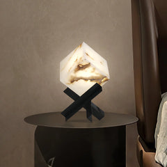 Modern Alabaster Cube Table Lamp