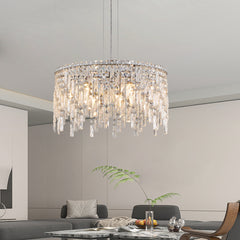 24"/35" Modern Round/Oval Crystal Chandelier