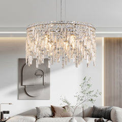 24"/35" Modern Round/Oval Crystal Chandelier