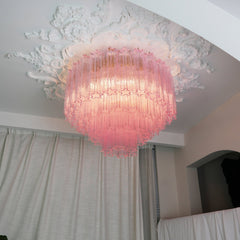 Murano Pink Glass Ceiling Light