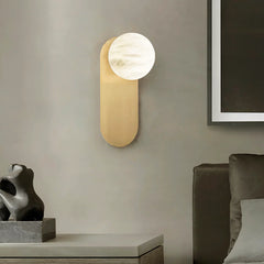 Oval Alabaster Spherical Wall Light