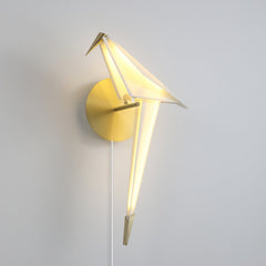Perching Bird Plug In Wall Lamp