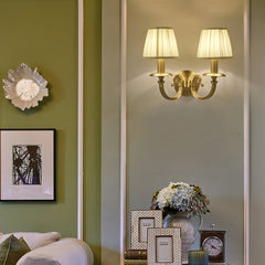 Pleated Brass Wall Lamp