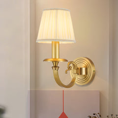 Pleated Brass Wall Lamp