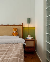 Pleated Resin Plug In Wall Lamp