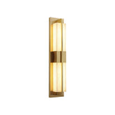 Rectangular Alabaster Modern Brass Wall Sconce