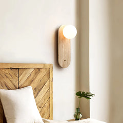 Round Oval Travertine Wall Lamp