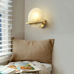 Round Savion Alabaster Wall Lamp