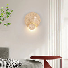 Round Travertine Disc Wall Lamp