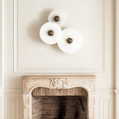 Round Alabaster Combination Wall Sconce