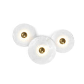 Round Alabaster Combination Wall Sconce