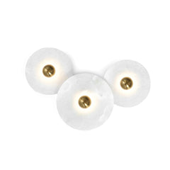 Round Alabaster Combination Wall Sconce