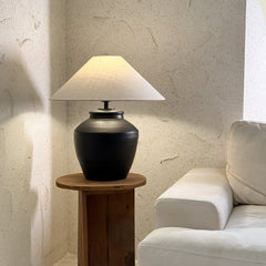 Rustic Black Ceramic Table Lamp