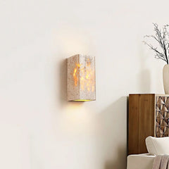 Square Rectangular Travertine Wall Lamp