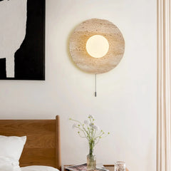 Stone Lunar Eclipse Travertine Wall Light