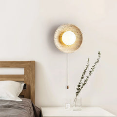 Stone Lunar Eclipse Travertine Wall Light