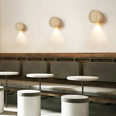 Vintage Round Travertine Wall Lamp