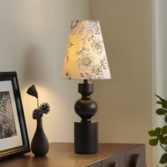 Wooden Flower Pattern Table Lamp