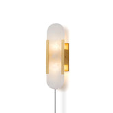 Geometric Harmony Alabaster Plug In Wall Lamp