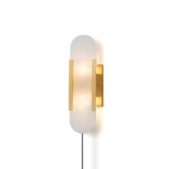 Geometric Harmony Alabaster Plug In Wall Lamp