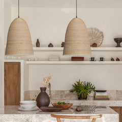 Big Sur Coastal Interior Design  Rattan Pendant Light