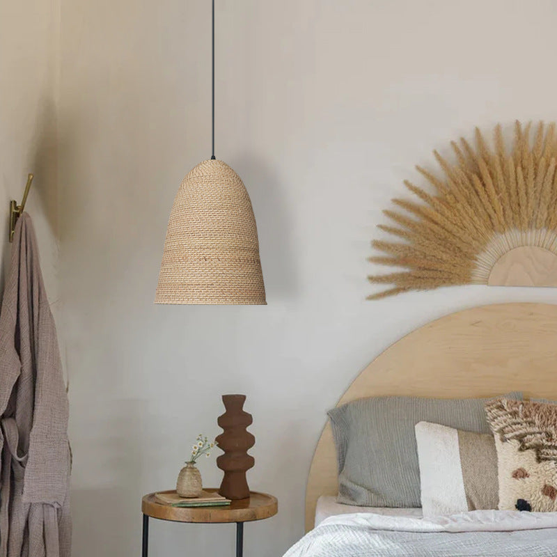 Big Sur Coastal Interior Design  Rattan Pendant Light