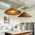 Retro Woven Rattan Cone Umbrella Rattan Pendant Light
