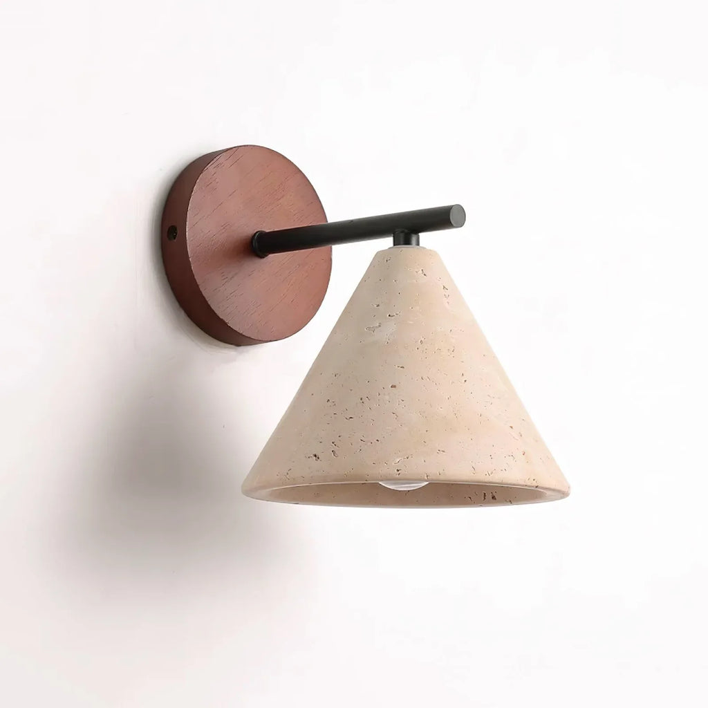 Conical Finley Travertine Wall Lamp