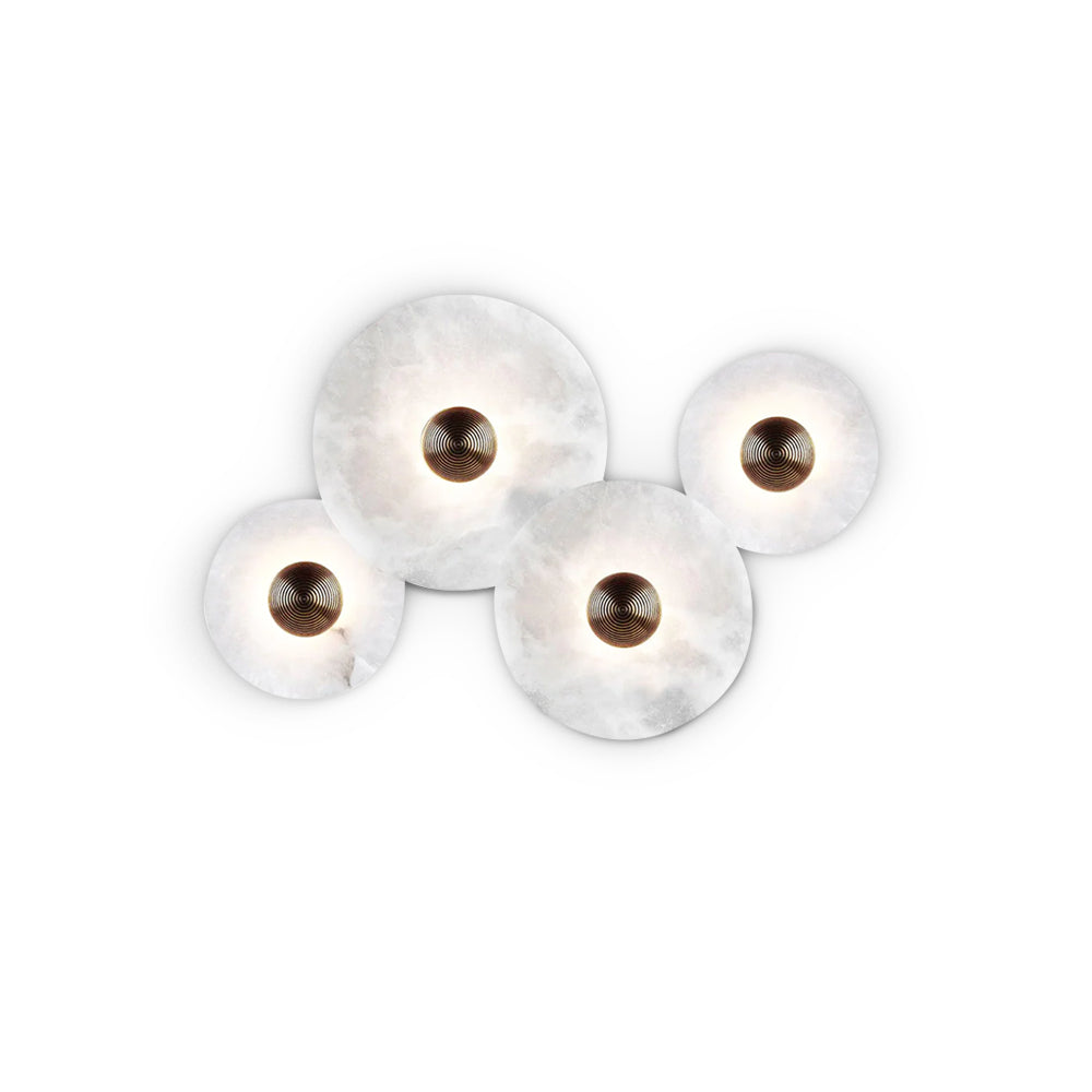 Round Alabaster Combination Wall Sconce
