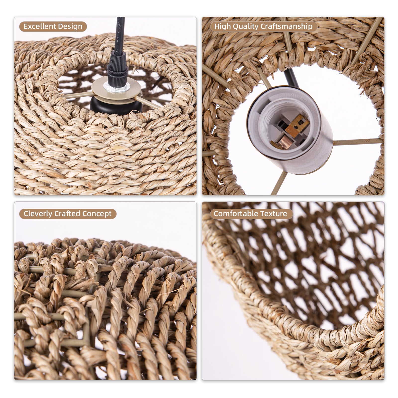 Vintage straw pendant light