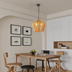 17" Handcrafted Farmhouse Boho Hemp Rope Pendant Lighting