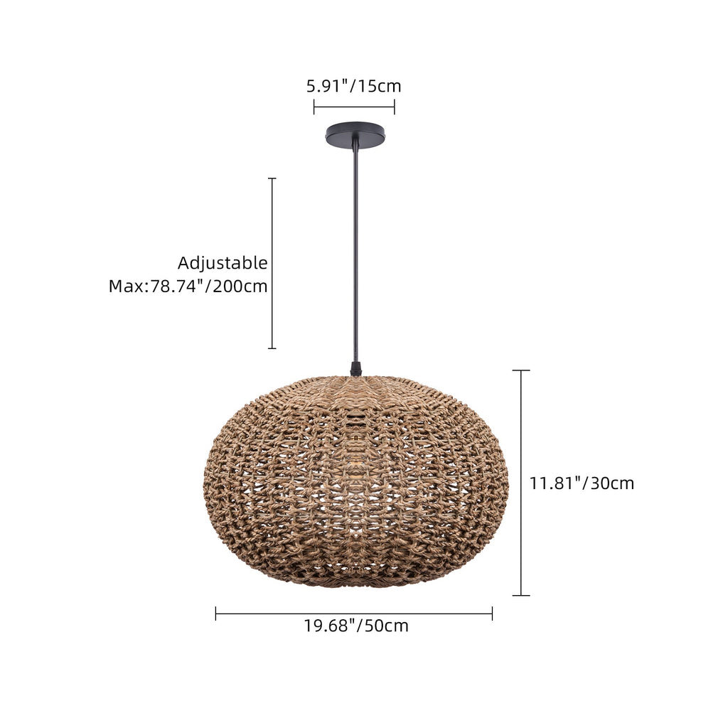 Vintage straw pendant light